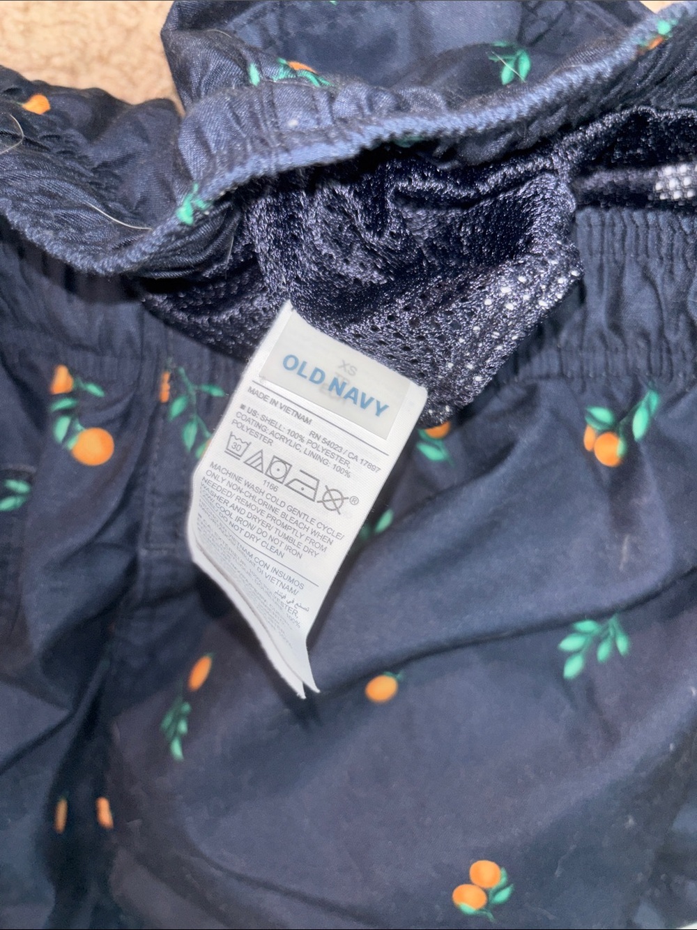 Men's Old Navy Orange Print Swim Shorts - Picture 2 of 3